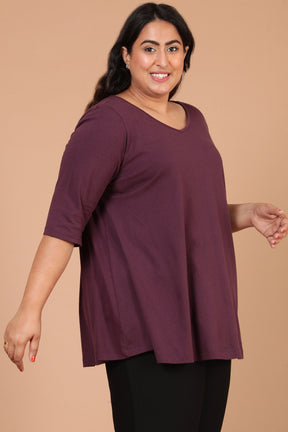 Plus Size Plum Blue A Line Tee