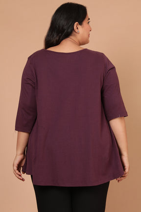 Plus Size Plum Blue A Line Tee