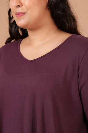 Plus Size Plum Blue A Line Tee