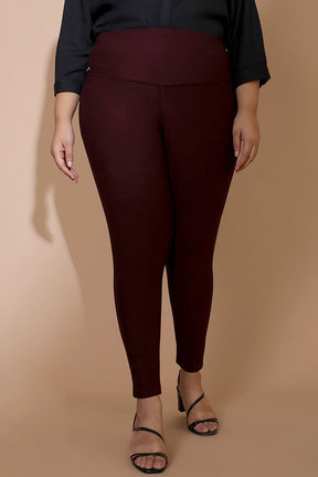 Wine Tummy Tucker Jeggings