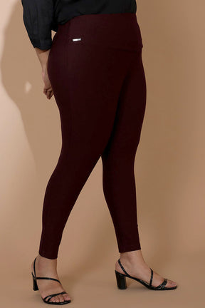 Wine Tummy Tucker Jeggings