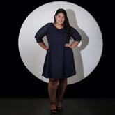 Navy Metallic Georgette Dress