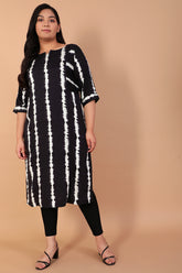 Black TieDye Stripe Play Kurta