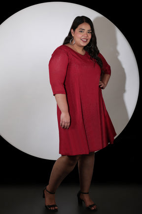 Red Metallic Georgette Dress