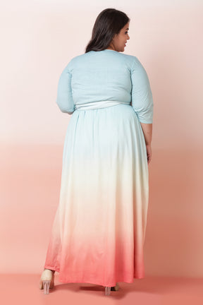 Sunrise Ombre True Wrap Maxi Dress