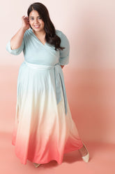Sunrise Ombre True Wrap Maxi Dress