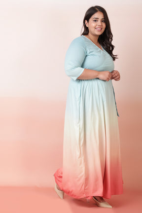 Sunrise Ombre True Wrap Maxi Dress