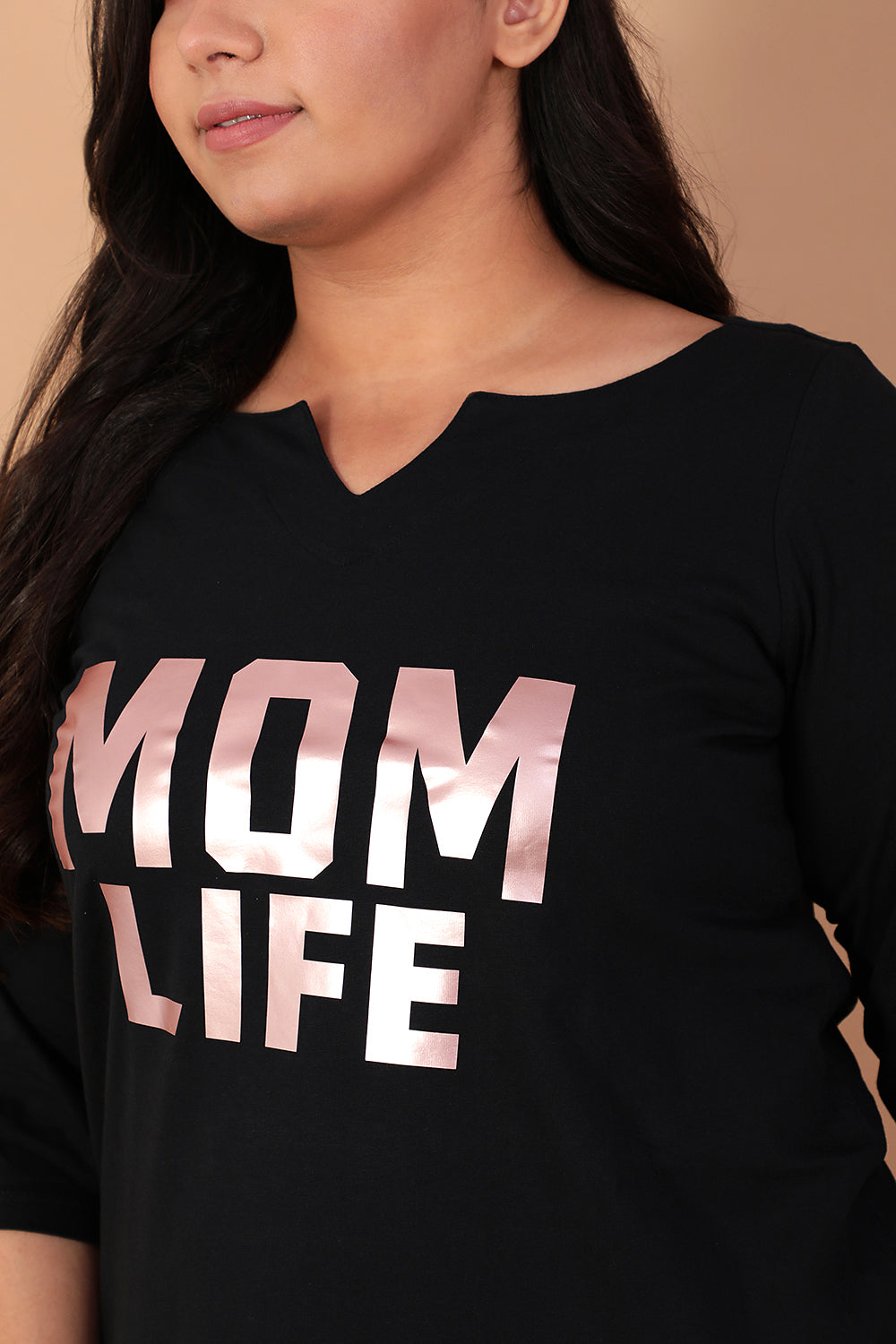 Plus Size Mom Life Longline Tshirt