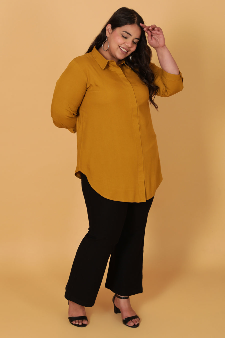 Buy Plus Size Yellow Shirt Online For Women Amydus