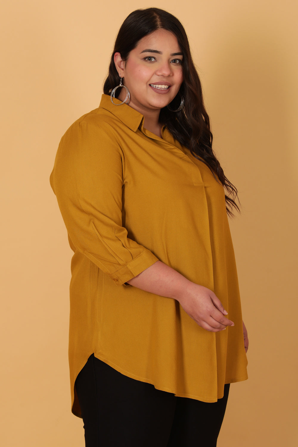 Yellow Centre Pleat Top for Women