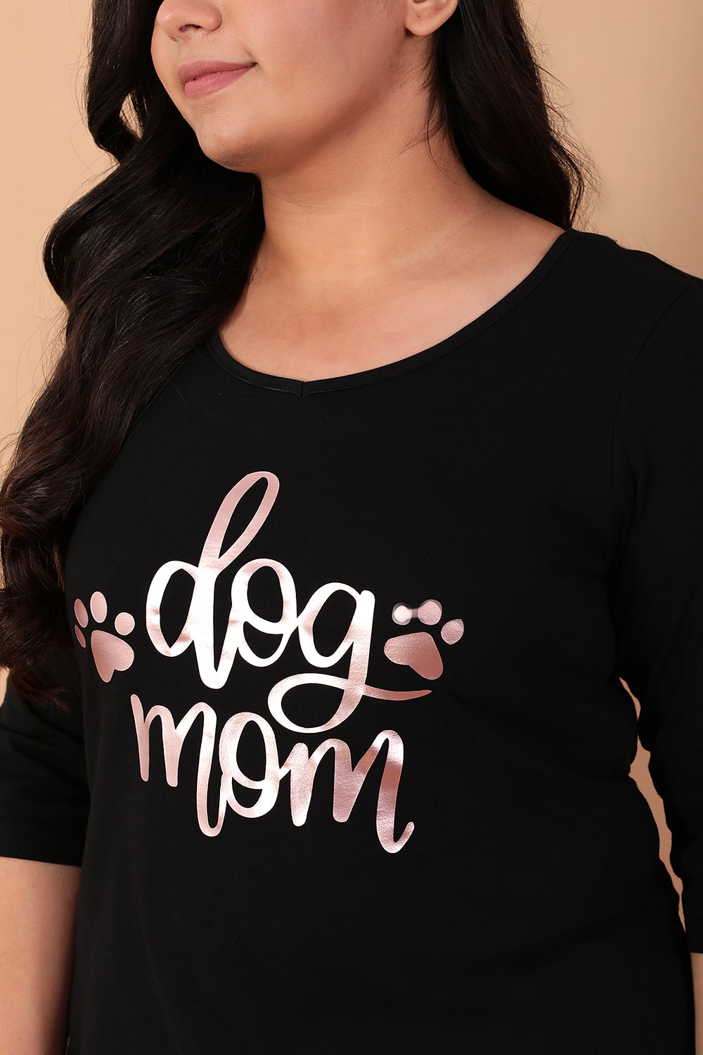 Plus Size Dog Mom Black Tshirt