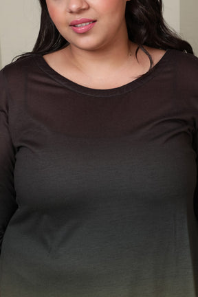 Black Beige Ombre Kurta
