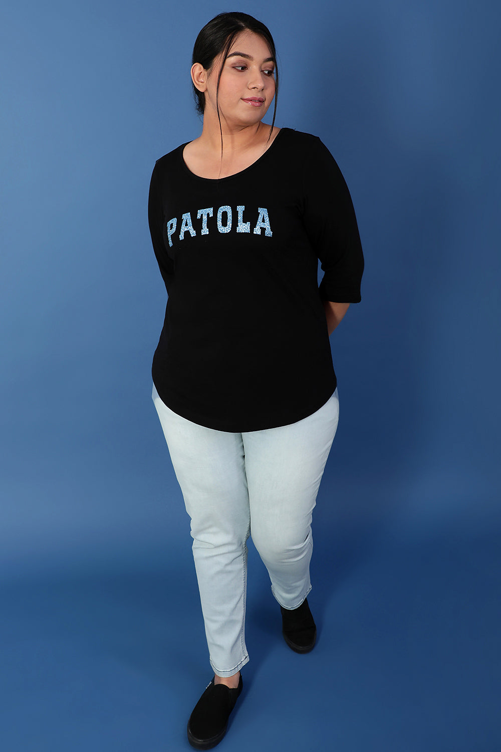 Amydus Patola Black 2xl Size Cotton Hosiery Tshirt