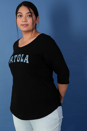 Amydus Patola Black 4xl Size Cotton Hosiery Tshirt