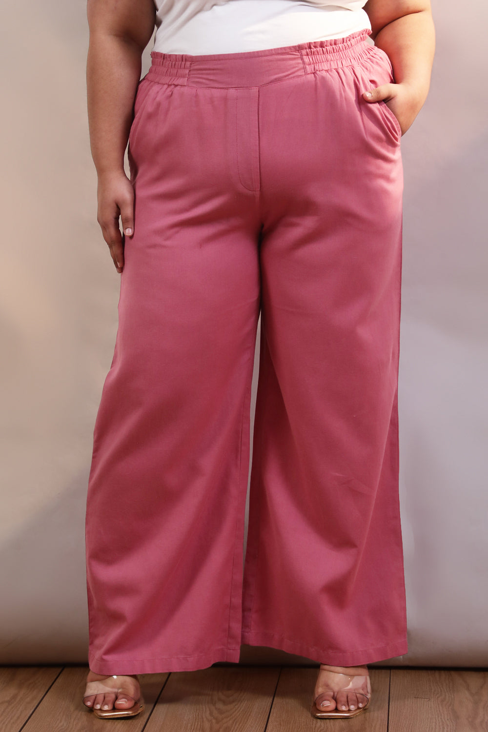 Pink Cotton Linen Pants