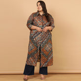 Ethnic Print Cotton Kurta Shrug