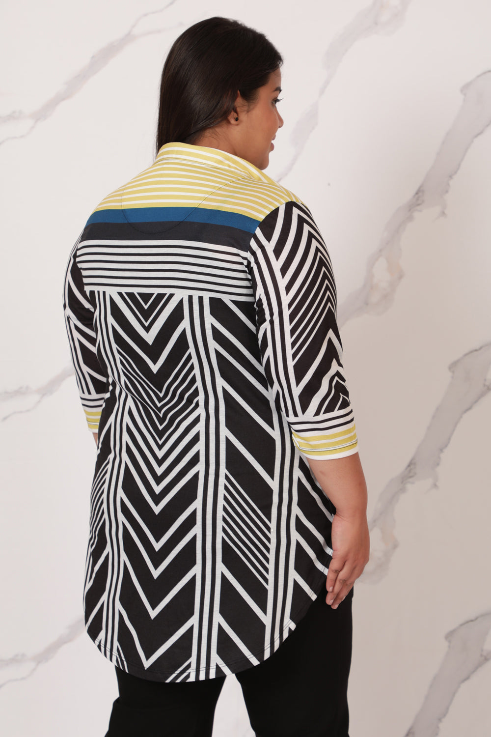 Monochrome Magic Centre Pleat Top