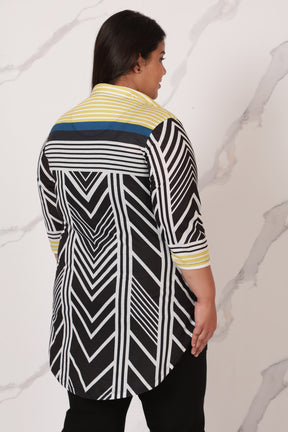 Monochrome Magic Centre Pleat Top