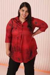 Red Casa Centre Pleat Top