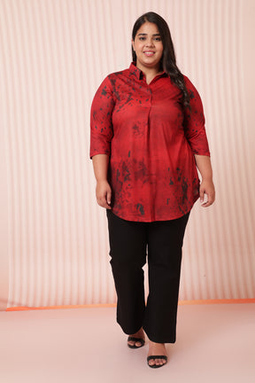 Red Casa Centre Pleat Top