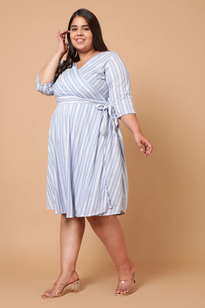 Cool Blues True Wrap Dress