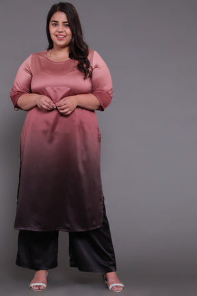 Rose Black Ombre Print Party Wear Kurti