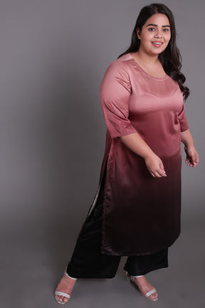 Rose Black Ombre Print Party Wear Kurti