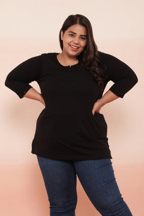 Black Henley Tshirt