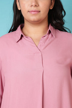 Pink Centre Pleat Top