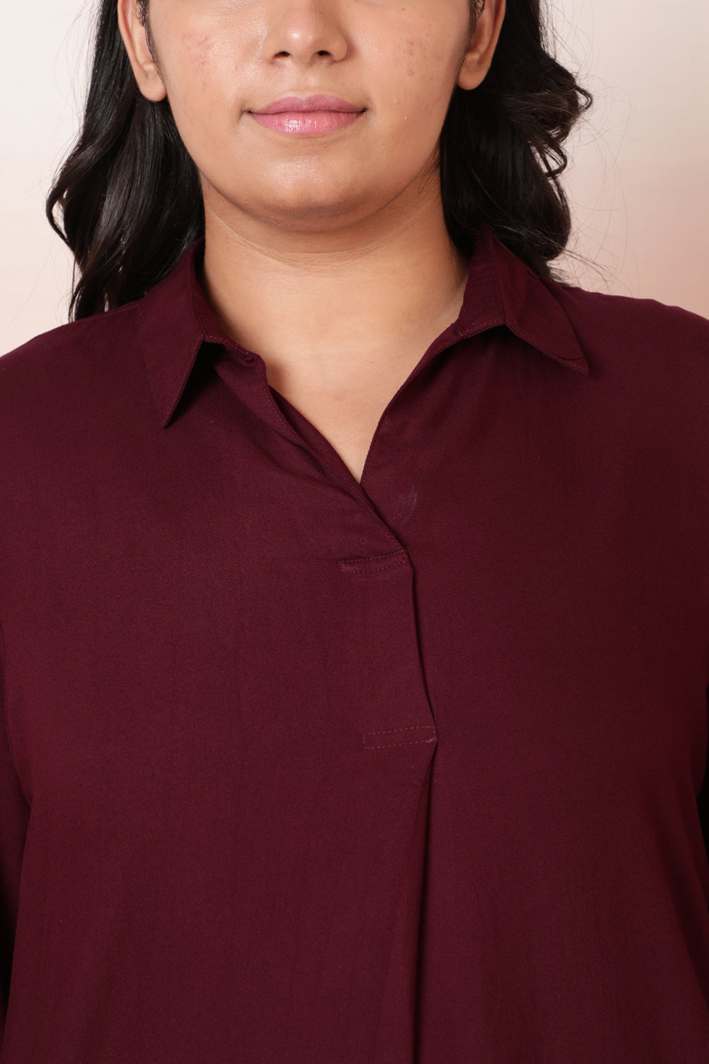 Plum Centre Pleat Top for Women