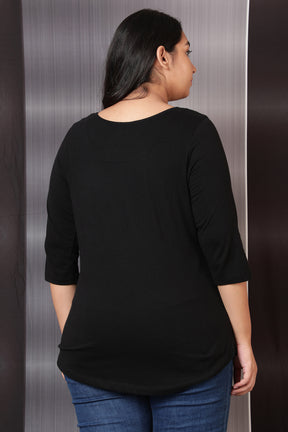 Team Bride Glitter Print Black Tshirt