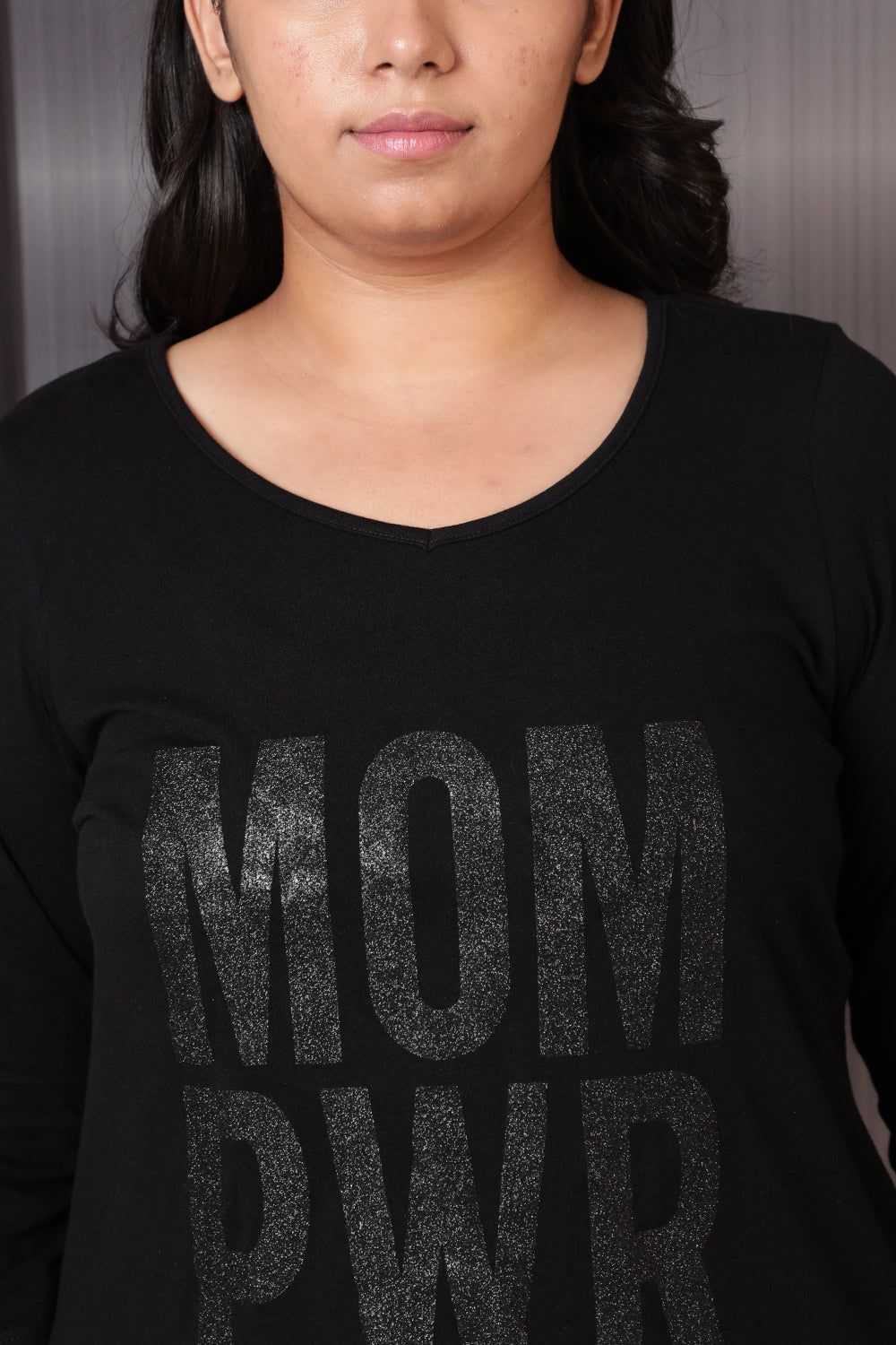 Plus Size Mom Power Black Tshirt