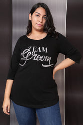 Team Groom Glitter Print Black Tshirt