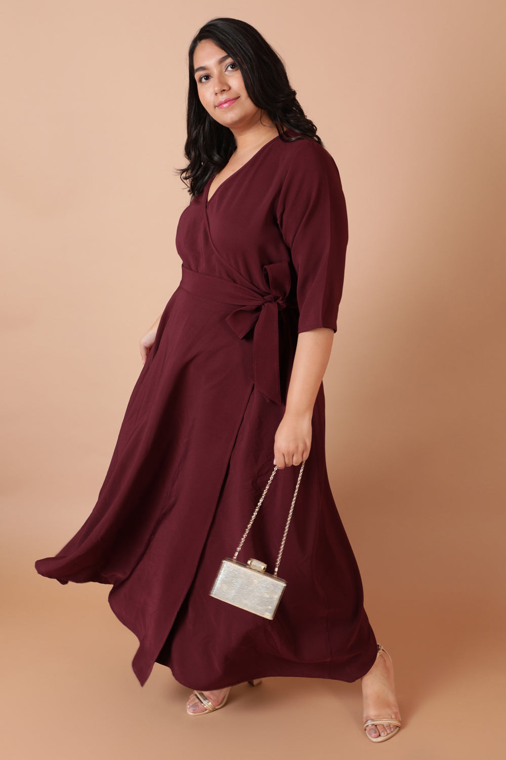 Wine Cocktail True Wrap Maxi Dress