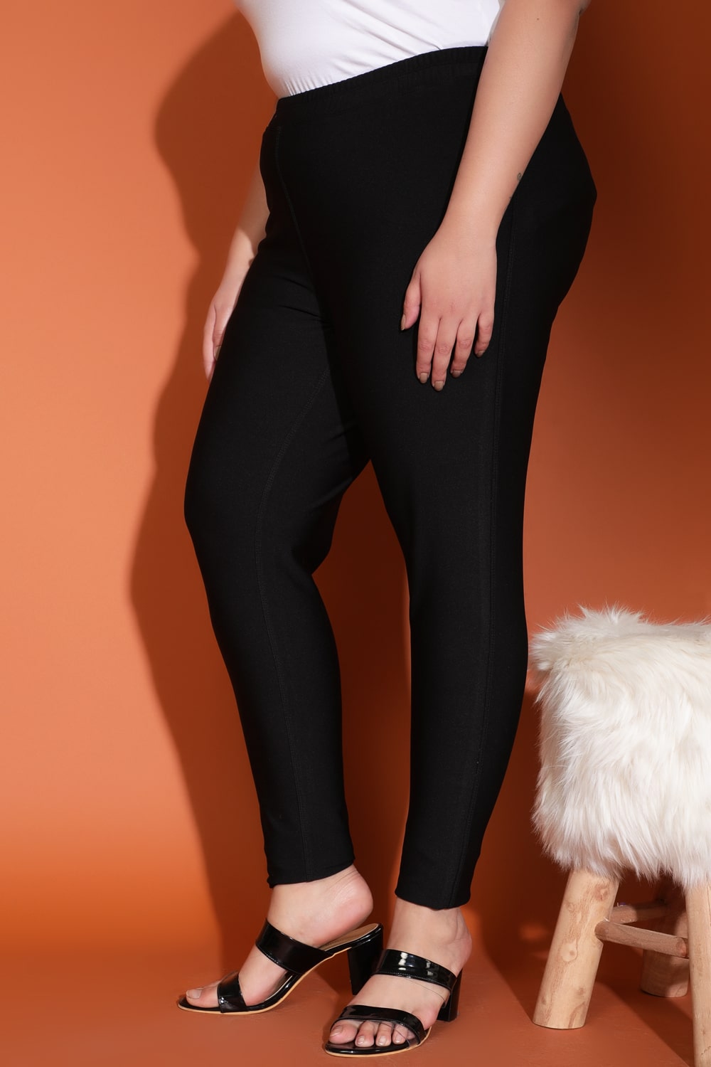 Plus Size Plus Size Black Leggings in Warm Winter Fleece