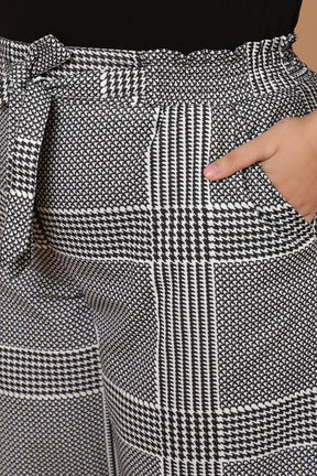 Black White Houndstooth Checkered Pants