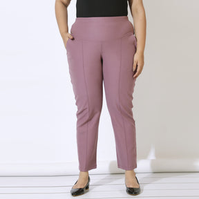 Dusty Lilac Crease Seam Tummy Tucker Pants