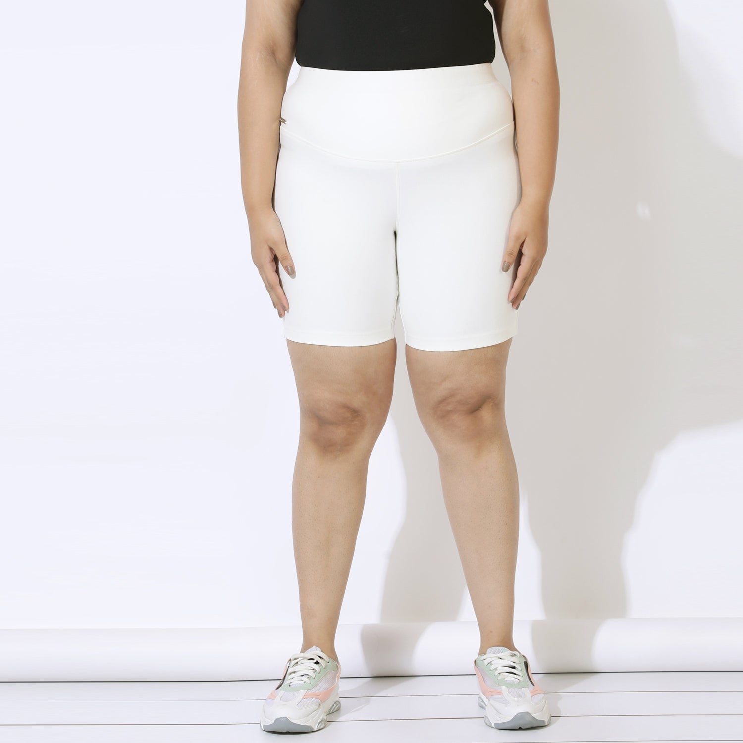 Plus Size White Tummy Shaper Shorts