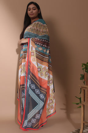amydus color chevron plus size blended dupatta
