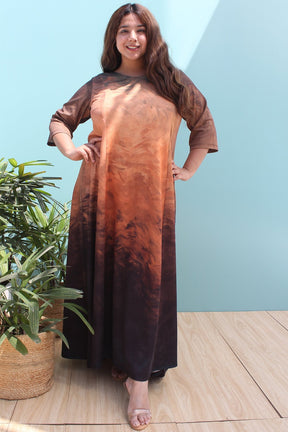 Burnt Ombre Printed Maxi Dress