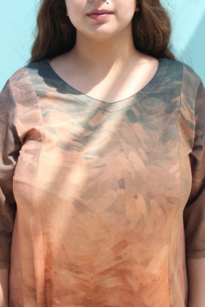 Burnt Ombre Printed Maxi Dress