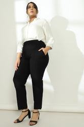 Crease Seam Black Tummy Tucker Pants