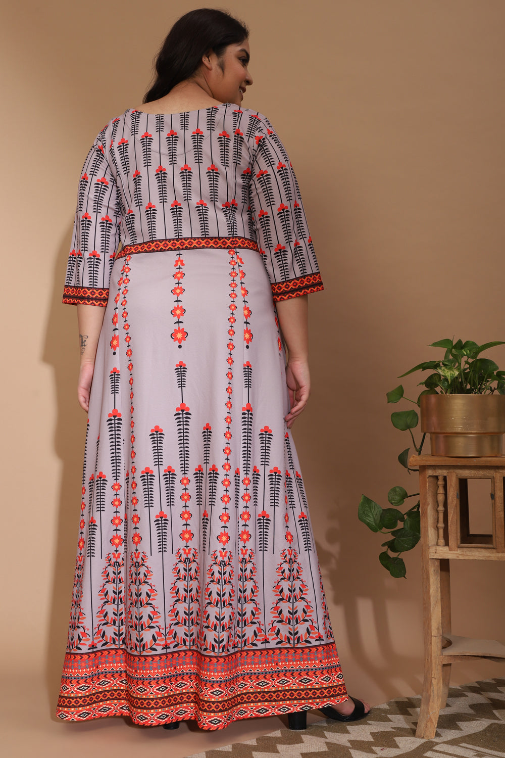Comfortable Gery Advika Printed Dress
