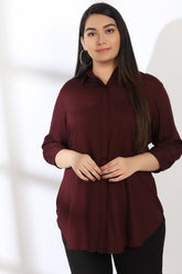 Plum Round Hemline Shirt