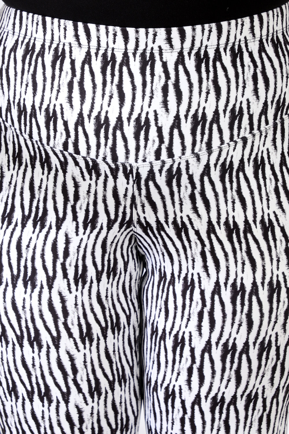 Monochrome Tiger Tummy Shaper Printed Flare Pants