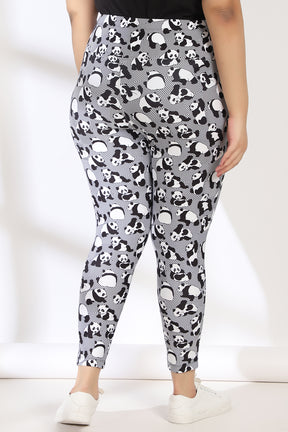 Geomtric Panda Tummy Shaper Printed Jeggings