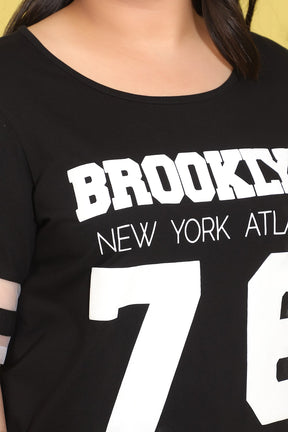 Black Brooklyn Net Panel Top