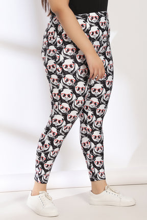 Goggle Panda Tummy Shaper Printed Leggings