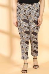 Chain Monochrome Leoprd Tummy Shaper Printed Pants