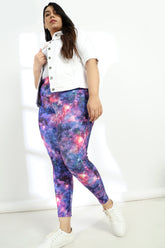Galaxy Tummy Shaper Printed Leggings